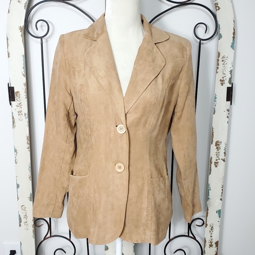 Notations faux suede blazer small